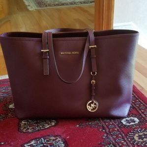 Michael Kors maroon tote bag